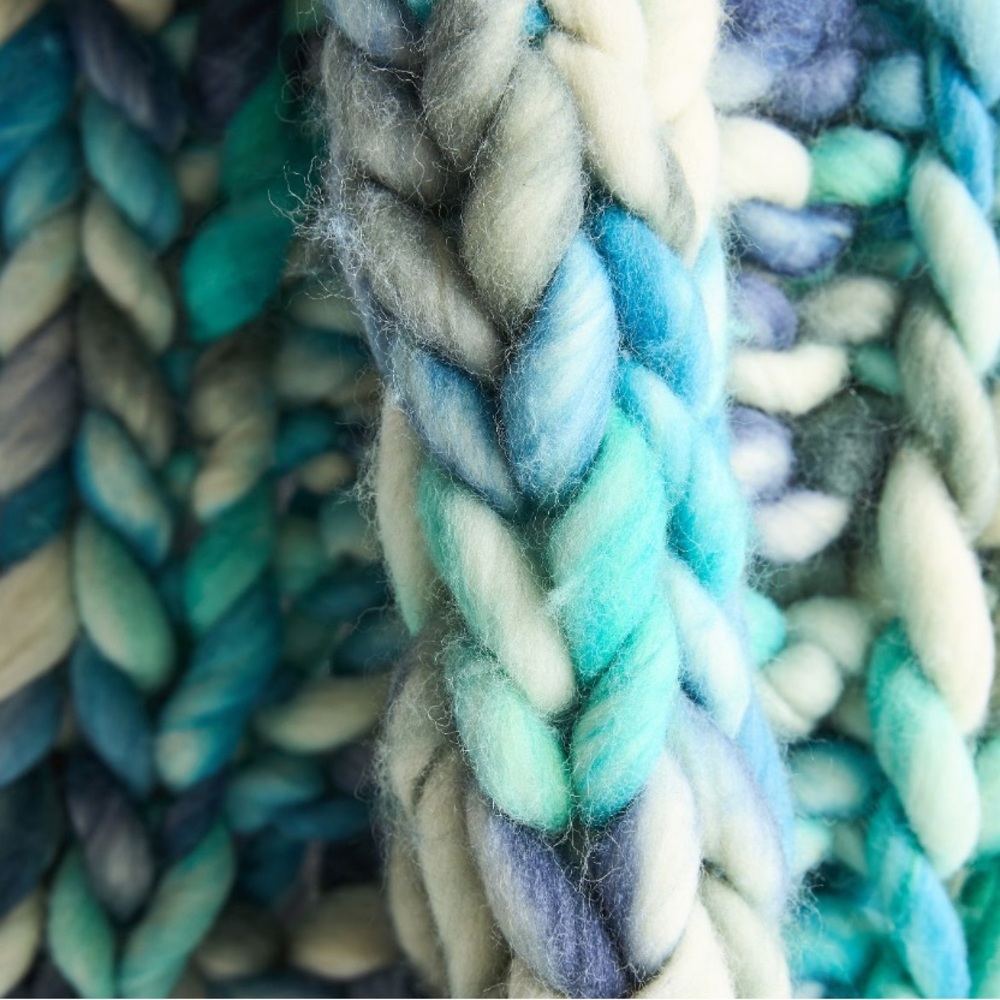 Chunky Wool Knit Throw Blanket